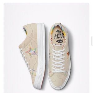Converse One Star Pro Pride 🧡💛💚💙 Egret Suede Skate Shoes SIZE 5.5